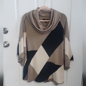 Style & Co women's colorblocked cowl neck sweater